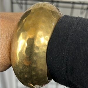 Pier 1 Gold Hammered Bangle Bracelet
